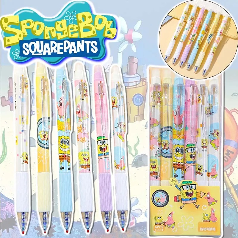 Calligraphy Pen Set - 6 قطع/مجموعة أقلام سبونج بوب كاواي