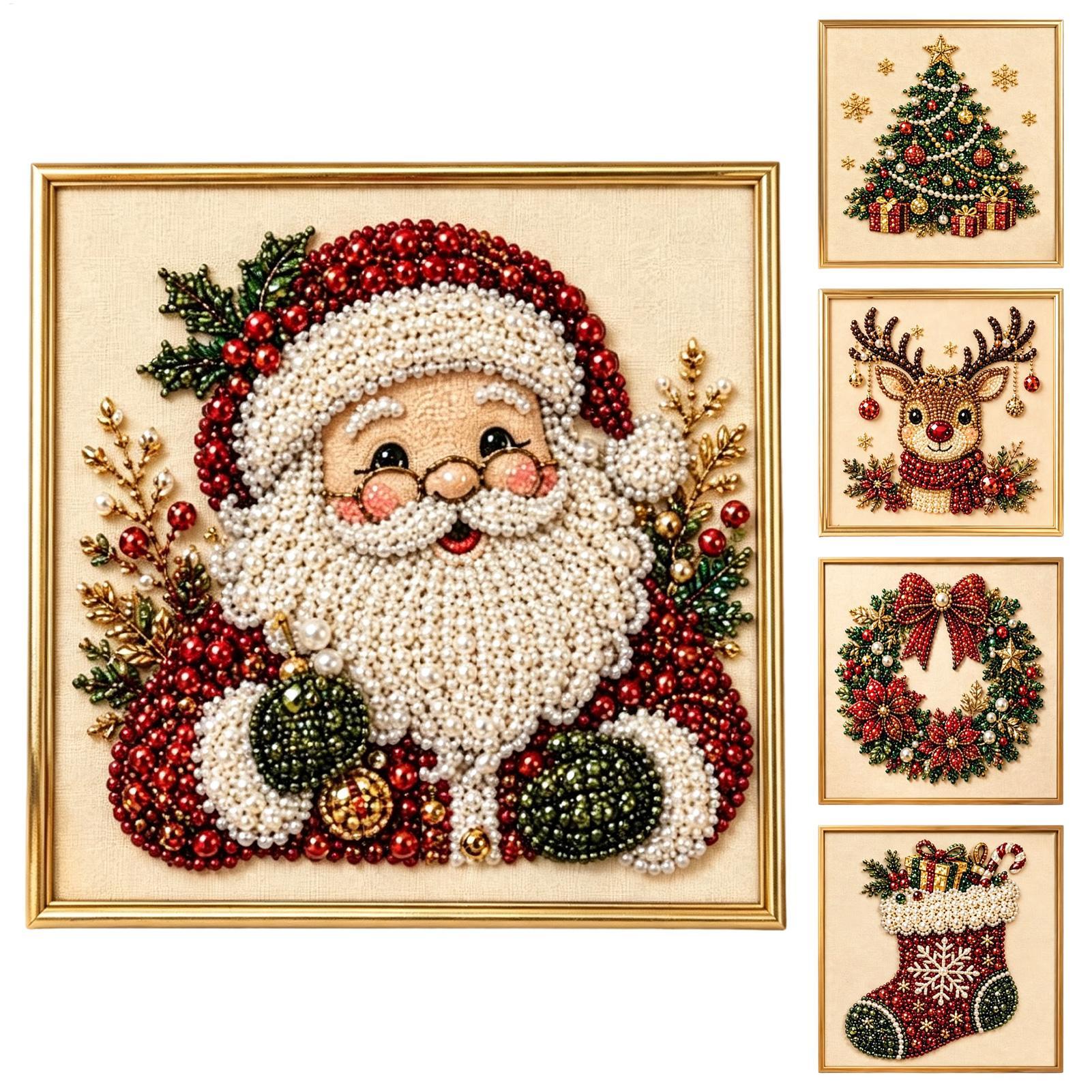 Art And Craft Studio - طقم رسم باللؤلؤ لعيد الميلاد، إطار