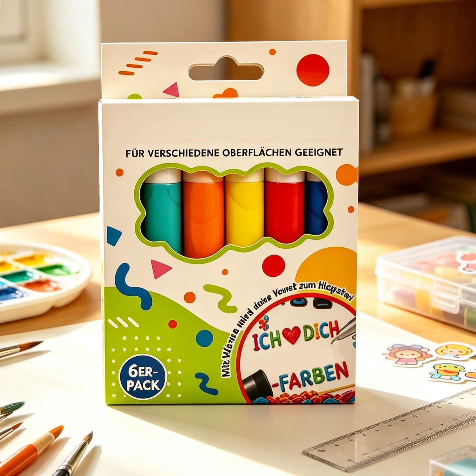 Art And Craft With Paint - أقلام فقاعية 6/12 قطعة للرسم الفني،