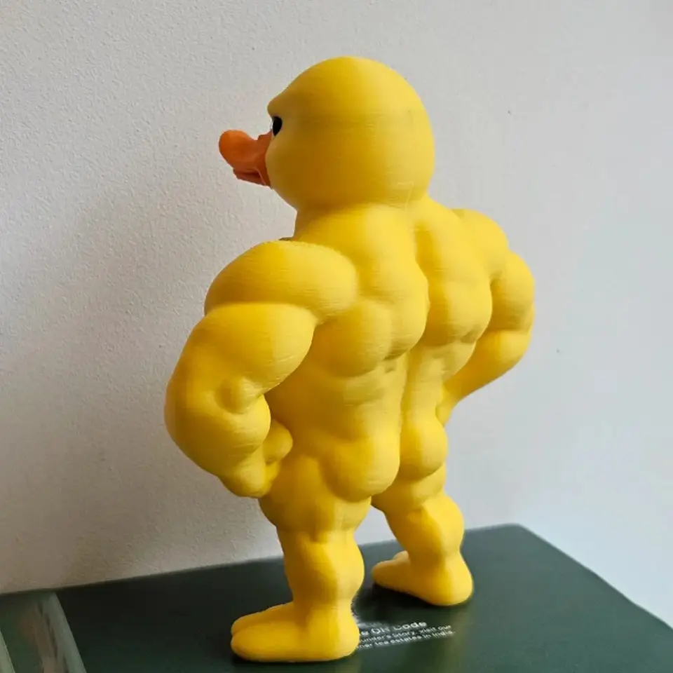 Art Craft Duck - تمثال بطة عضلات/غاضبة - ديكور مكتبي