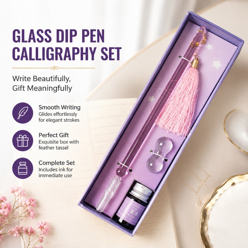 طقم قلم زجاجي للخط العربي مع ح - مراجعة Calligraphy Pen Set وسعره