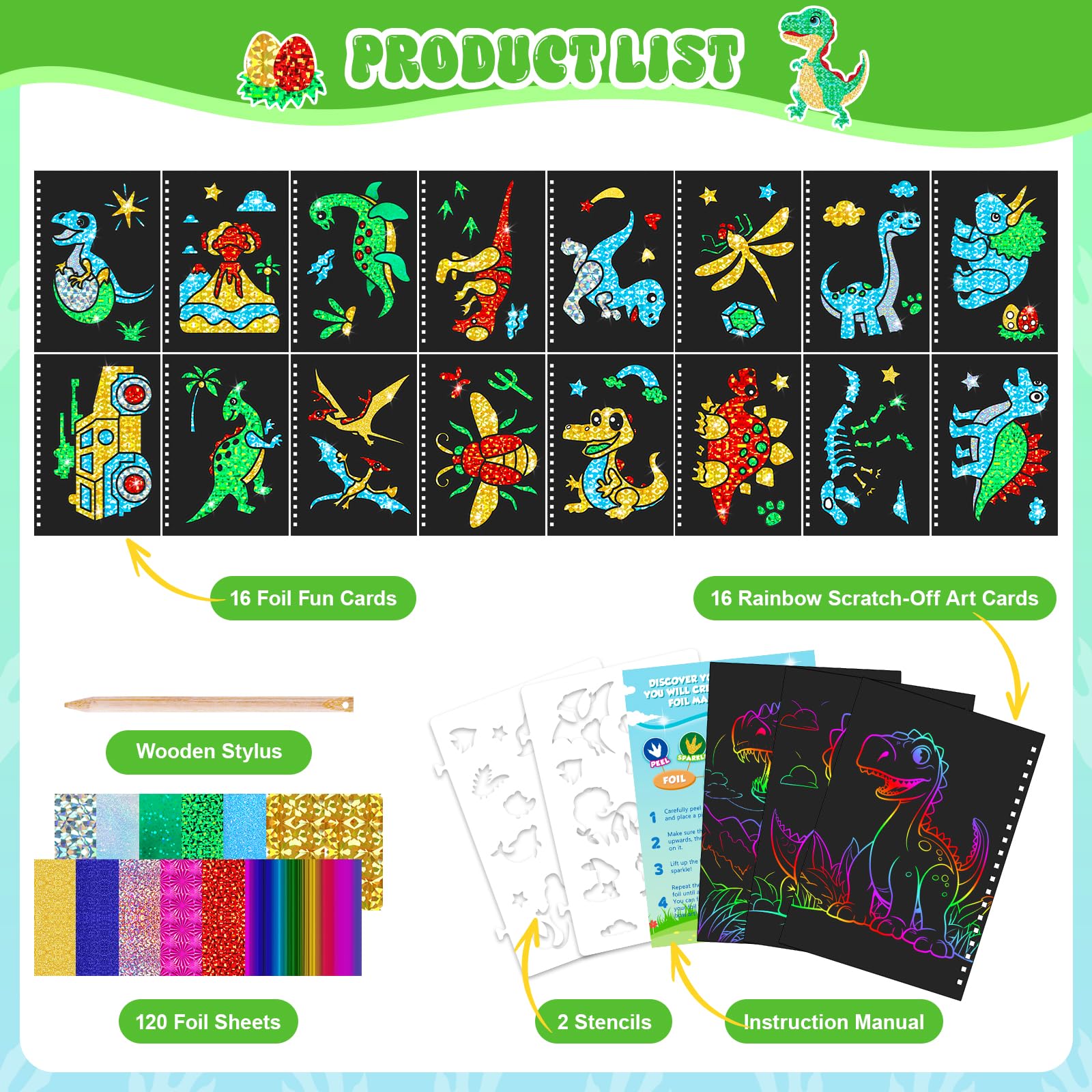 ديناصور خدش الفن كتاب للأطفال  - مراجعة Art Craft Kits For Kids وسعره