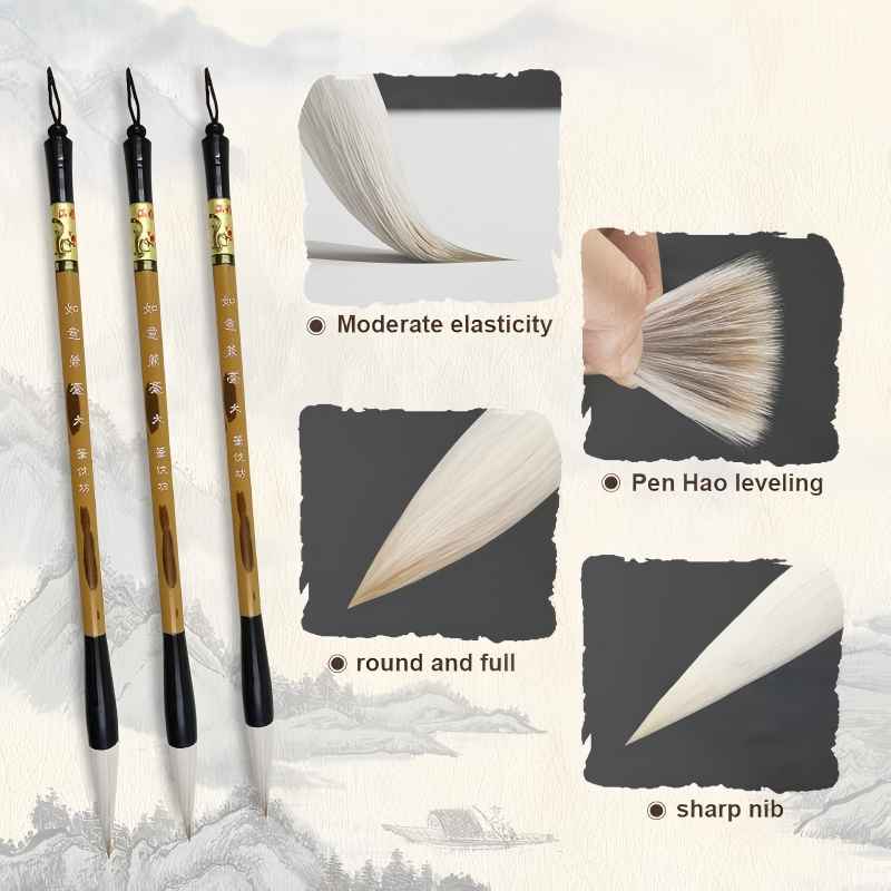 فرشاة كتابة صينية مكونة من 3 أ - مراجعة Calligraphy Pen Set وسعره