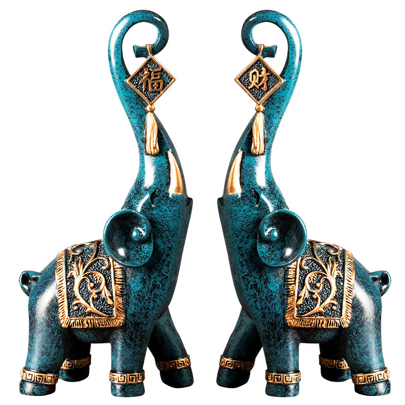 زوج من تماثيل الفيل الصينية عل - مراجعة Art Craft Elephant وسعره