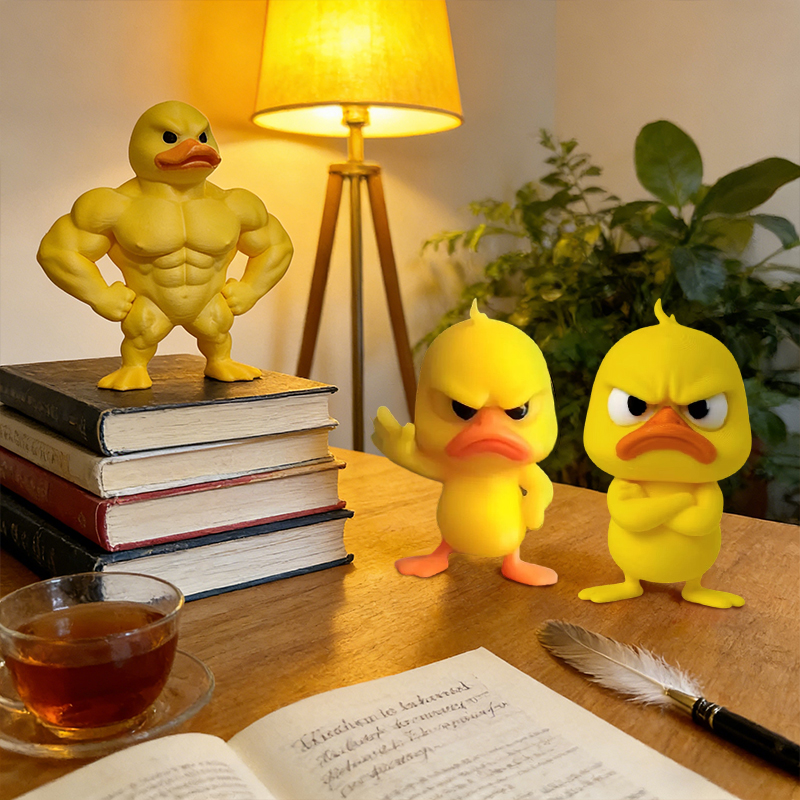 تمثال بطة عضلات/غاضبة - ديكور  - مراجعة Art Craft Duck وسعره